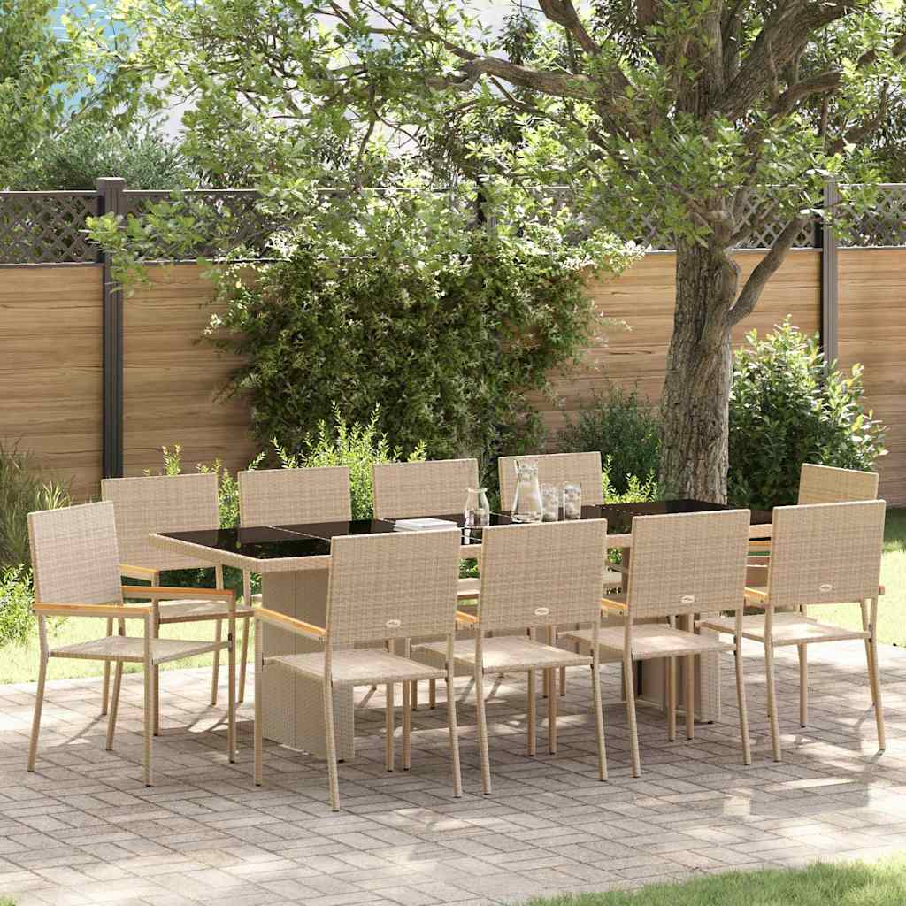 Tuin Eetset 11 Pcs Poly Riet