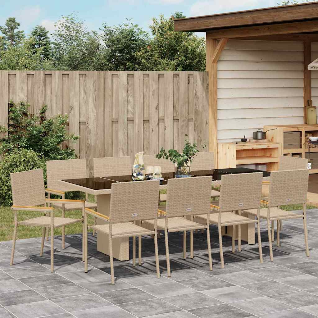 Tuin Eetset 11 Pcs Poly Riet