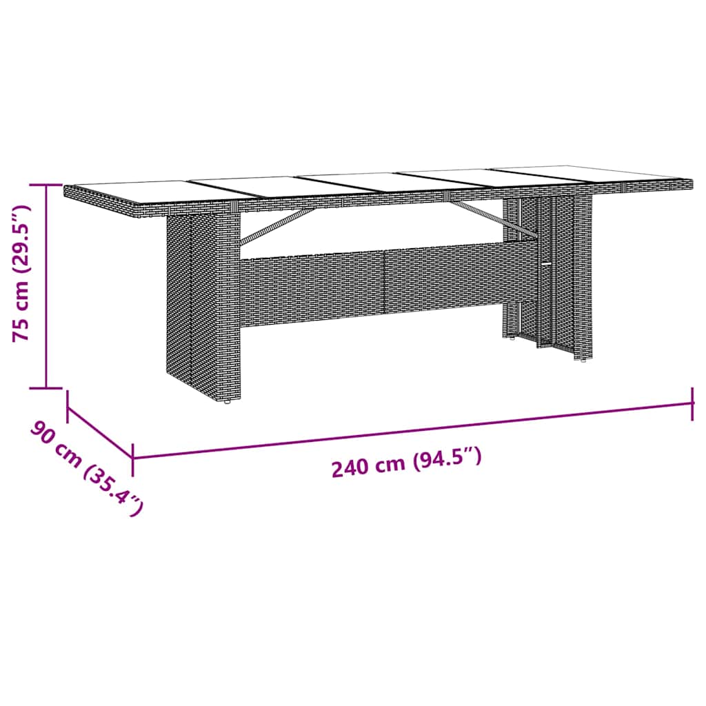 Tuin Eetset 11 Pcs Poly Riet