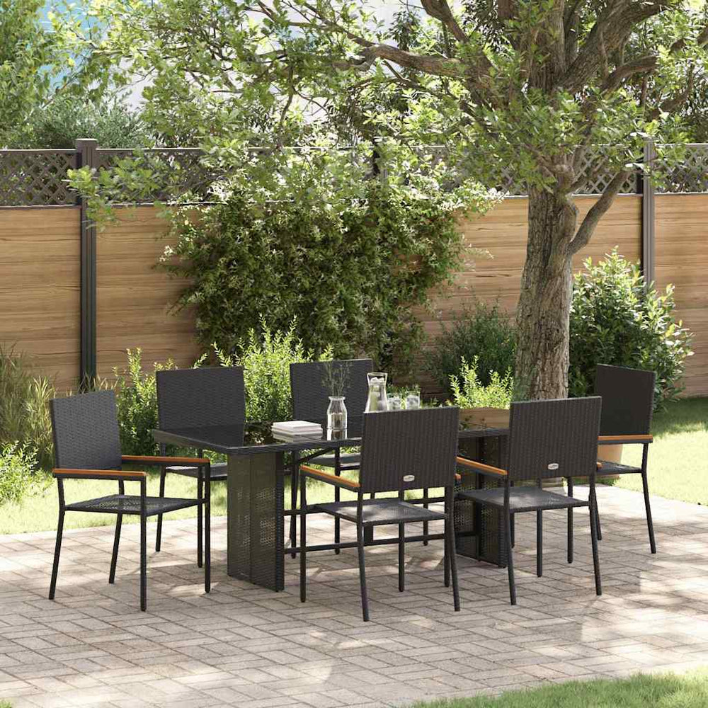 Tuin Eetset 7 Pcs 190 X 80 X 75 Cm Poly Rattan