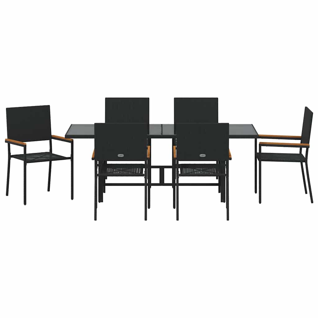 Tuin Eetset 7 Pcs 190 X 80 X 75 Cm Poly Rattan