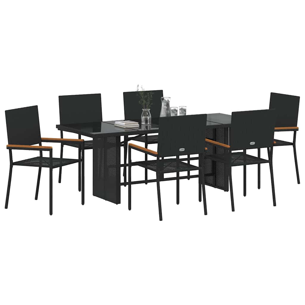 Tuin Eetset 7 Pcs 190 X 80 X 75 Cm Poly Rattan