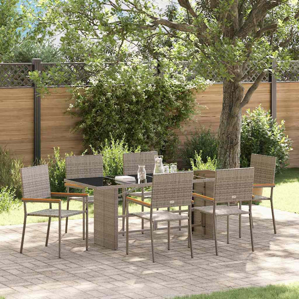 Tuin Eetset 7 Pcs 190 X 80 X 75 Cm Poly Rattan