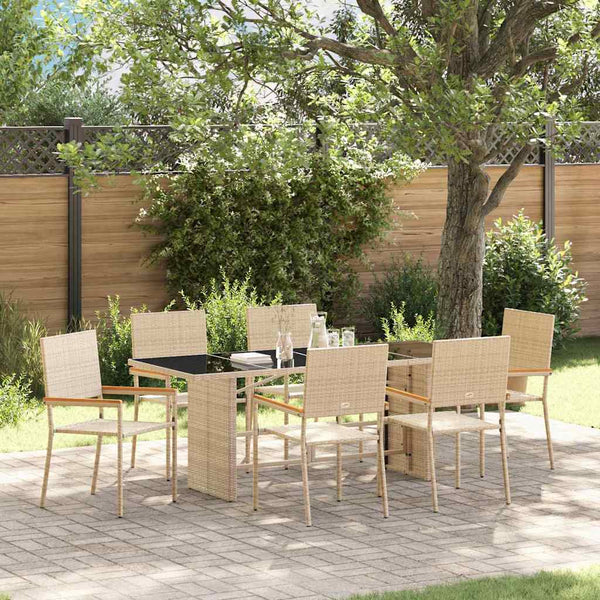 Tuin Eetset 7 Pcs 190 X 80 X 75 Cm Poly Rattan