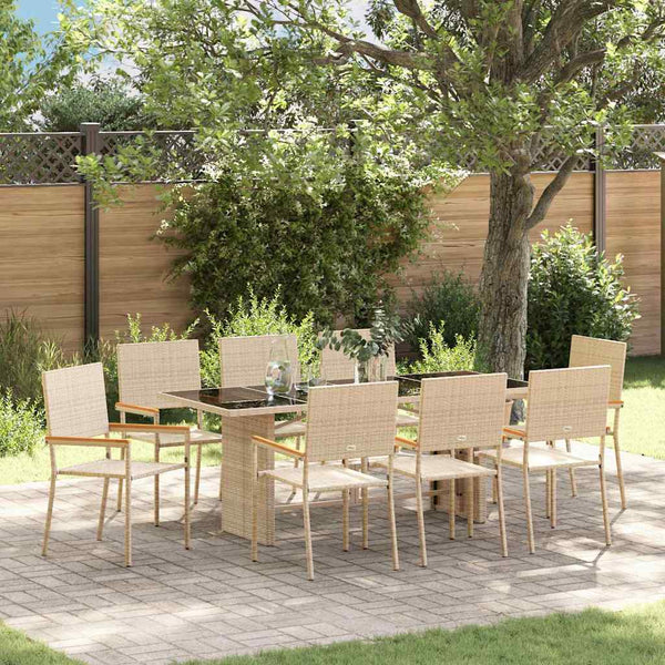Tuin Eetset 7 Pcs 190 X 80 X 75 Cm Poly Rattan