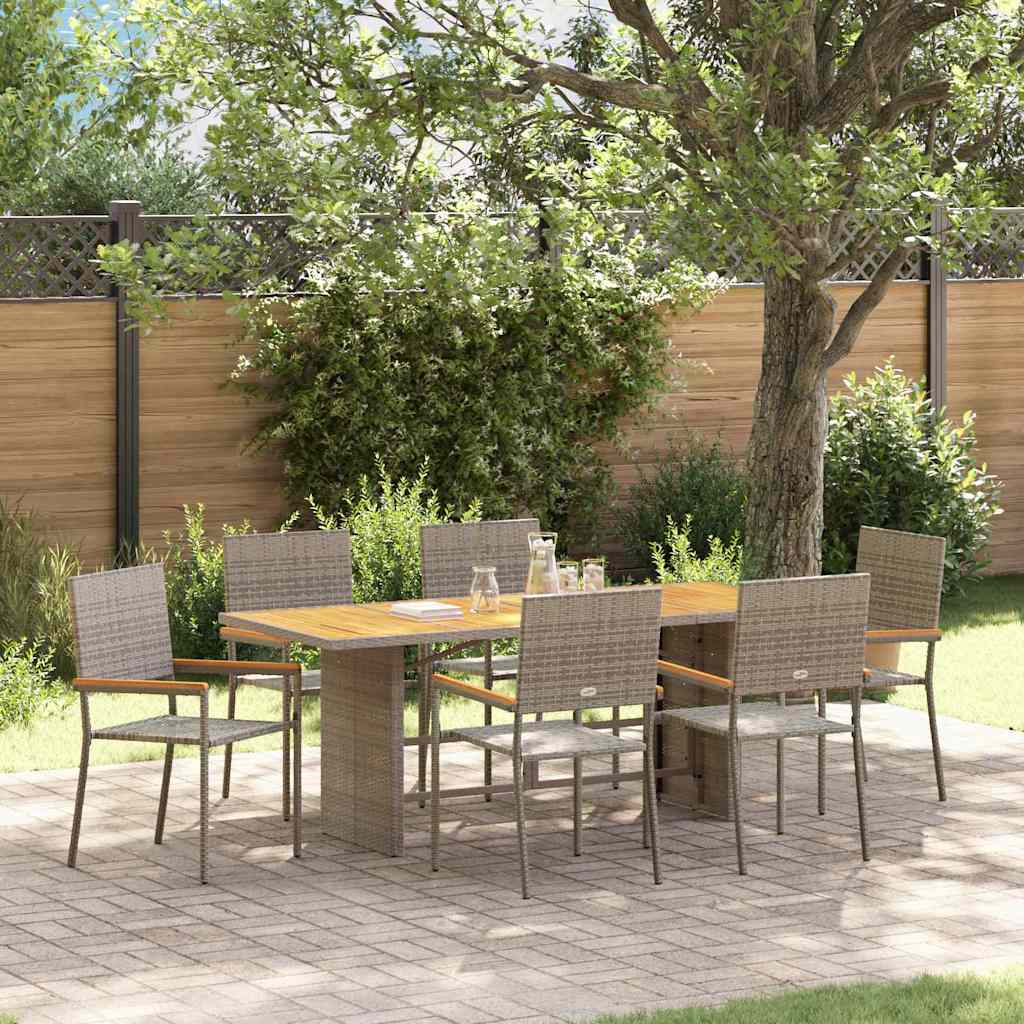 Tuin Eetset 7 Pcs 190 X 80 X 75 Cm Poly Rattan