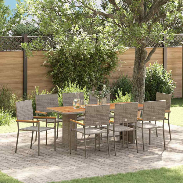 Tuin Eetset 7 Pcs 190 X 80 X 75 Cm Poly Rattan