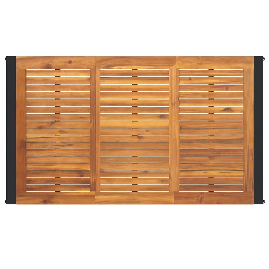 Tuin Eetset 5 Pcs En Hout 140 X 80 X 75 Cm Poly Rattan