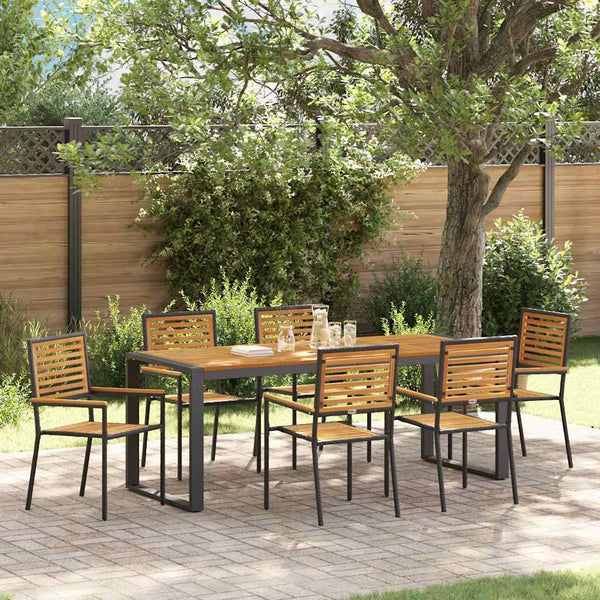 Tuin Eetset 5 Pcs En Hout 140 X 80 X 75 Cm Poly Rattan