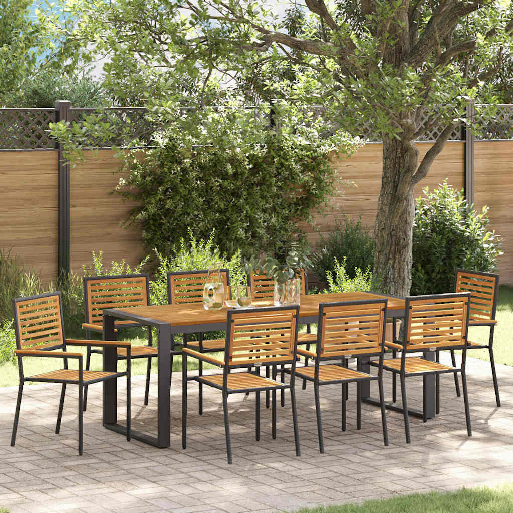 Tuin Eetset 5 Pcs En Hout 140 X 80 X 75 Cm Poly Rattan