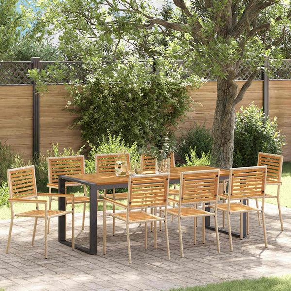 Tuin Eetset 5 Pcs En Hout 140 X 80 X 75 Cm Poly Rattan