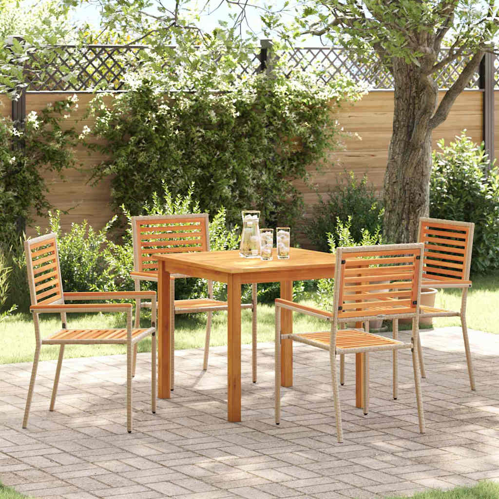 Tuin Eetset 5 Pcs Poly Riet