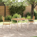 Tuin Eetset 3 Pcs Bruin Massief Acacia Hout & Roestvrij Staal