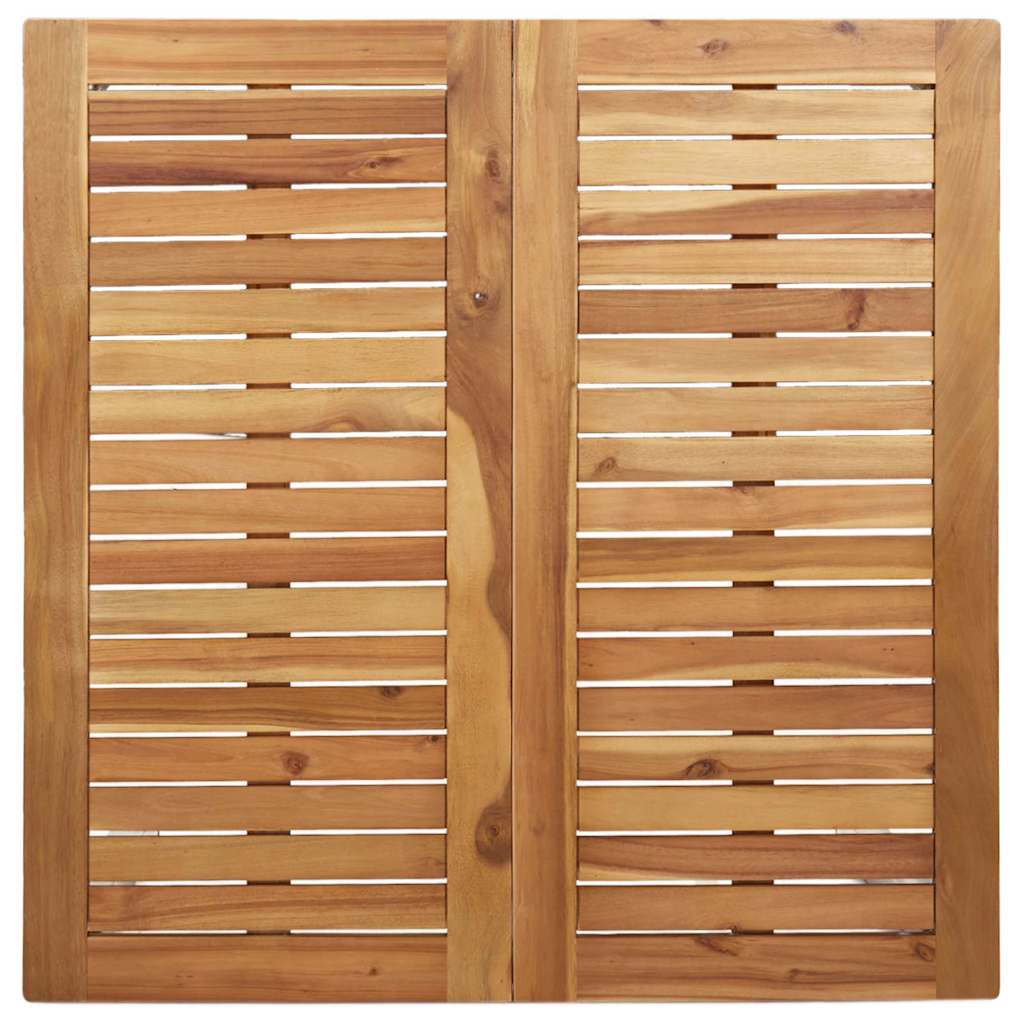 Tuin Eetset 3 Pcs Bruin Massief Acacia Hout & Roestvrij Staal