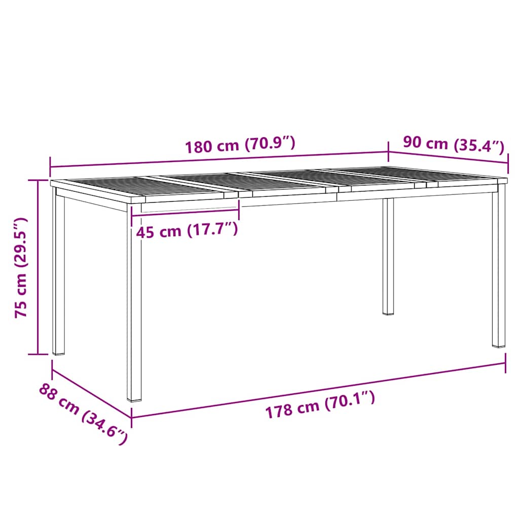 Tuin Eetset 7 Pcs Bruin