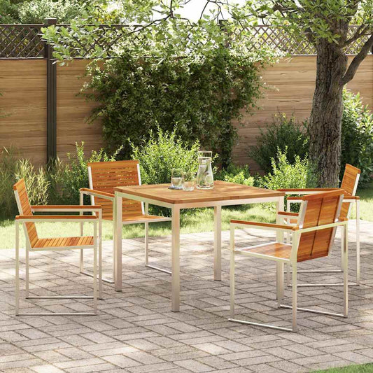 Tuin Eetset 5 Pcs Massief Hout Acacia