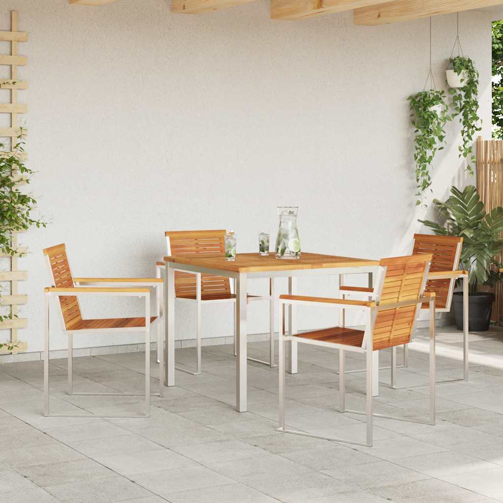 Tuin Eetset 5 Pcs Massief Hout Acacia