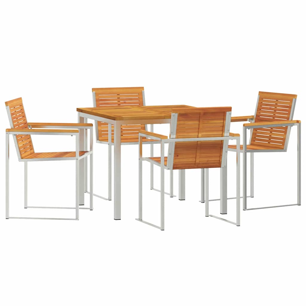 Tuin Eetset 5 Pcs Massief Hout Acacia