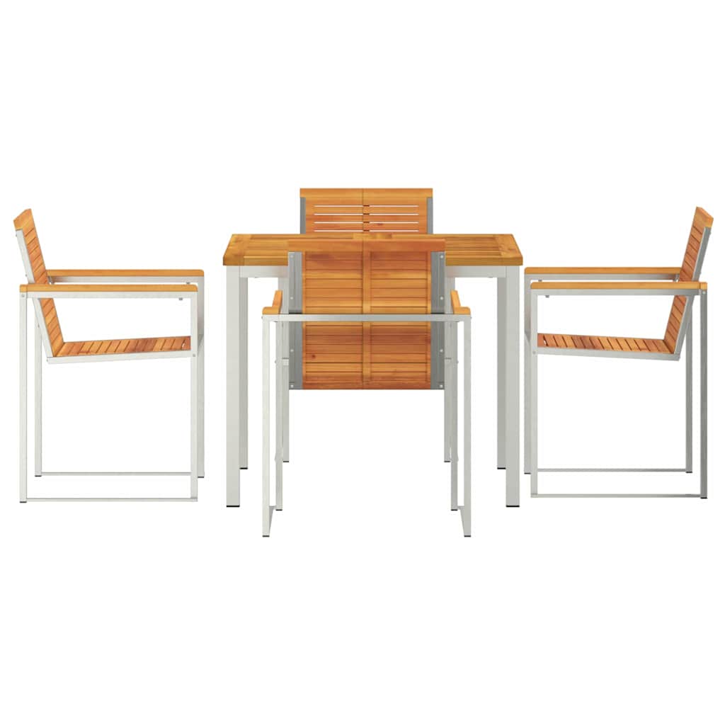 Tuin Eetset 5 Pcs Massief Hout Acacia