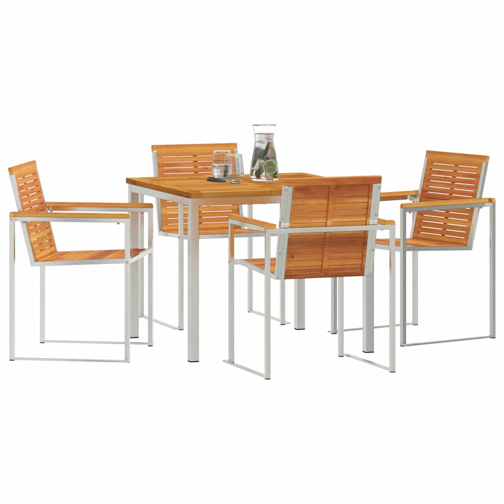 Tuin Eetset 5 Pcs Massief Hout Acacia