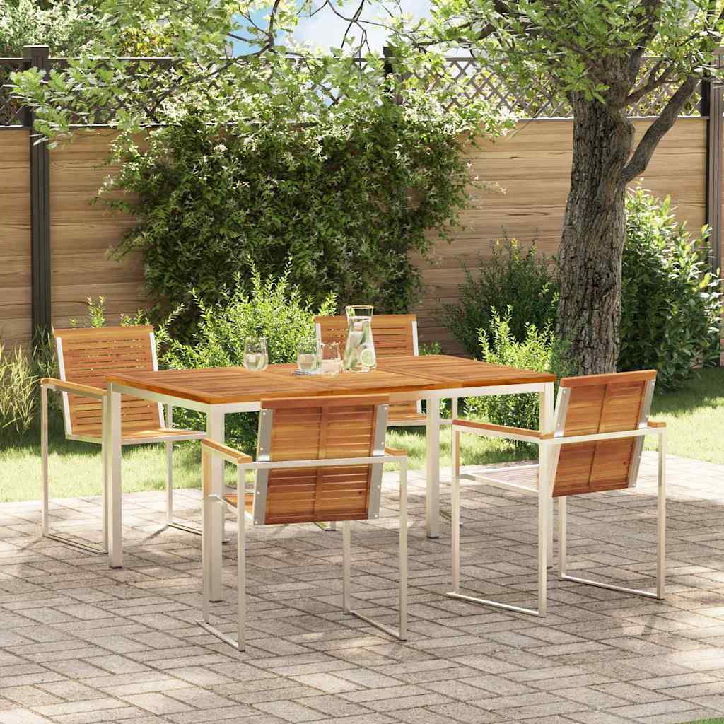 Tuin Eetset 5 Pcs Massief Hout Acacia
