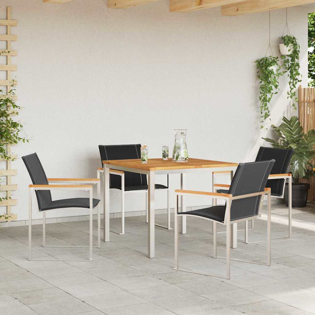 Tuin Eetset 5 Pcs Massief Hout Acacia