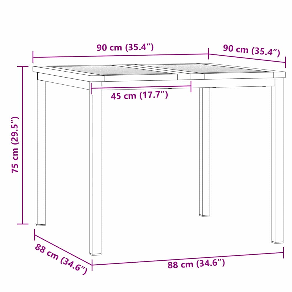 Tuin Eetset 5 Pcs Massief Hout Acacia