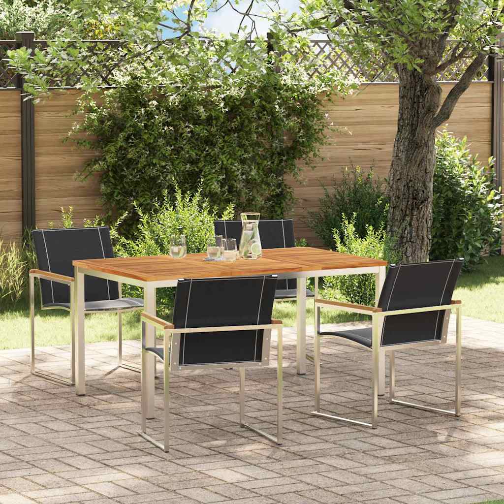 Tuin Eetset 5 Pcs Massief Hout Acacia