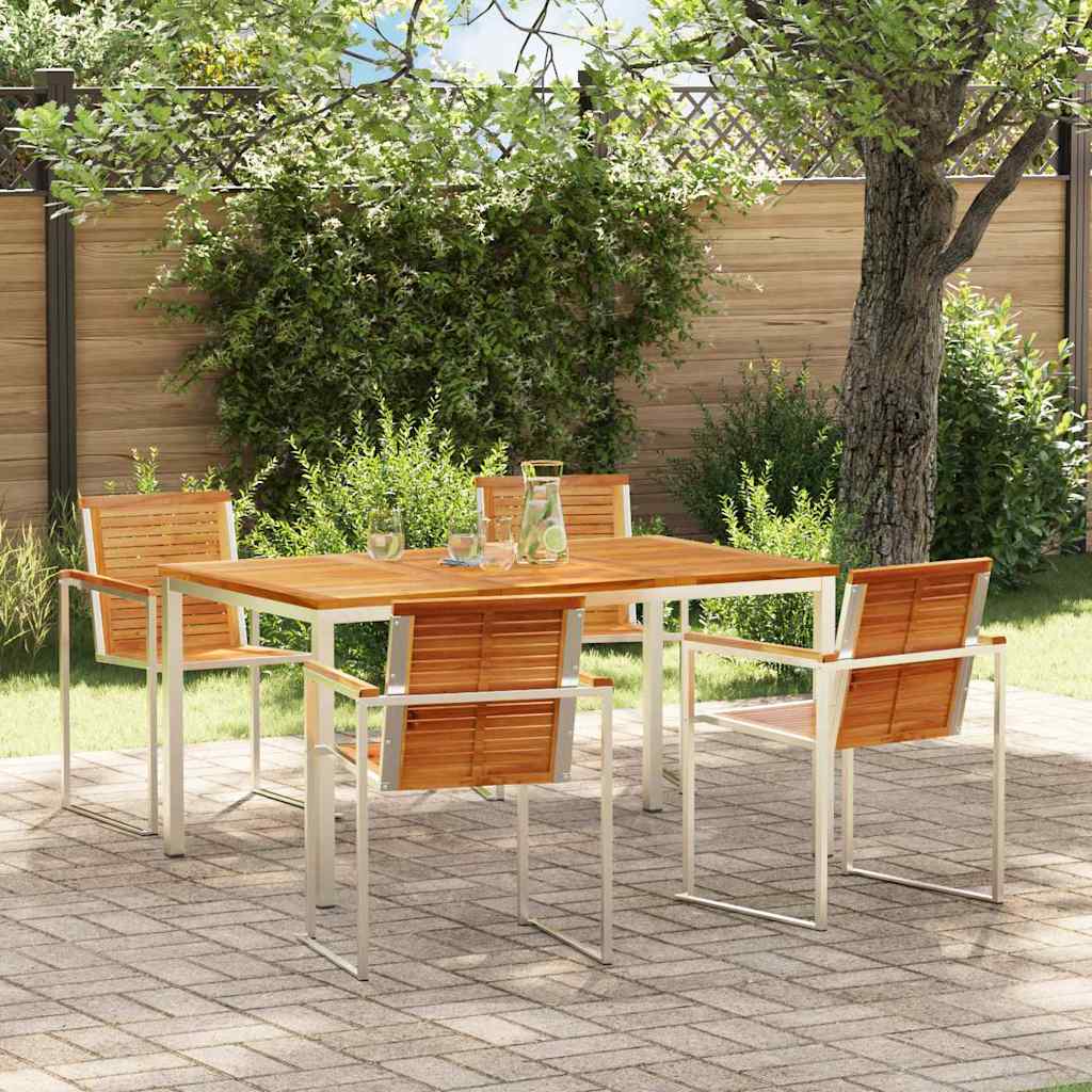 Tuin Eetset 5 Pcs Massief Hout Acacia