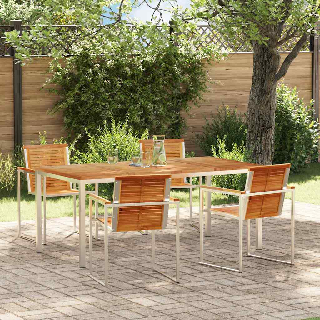 Tuin Eetset 5 Pcs Massief Hout Acacia