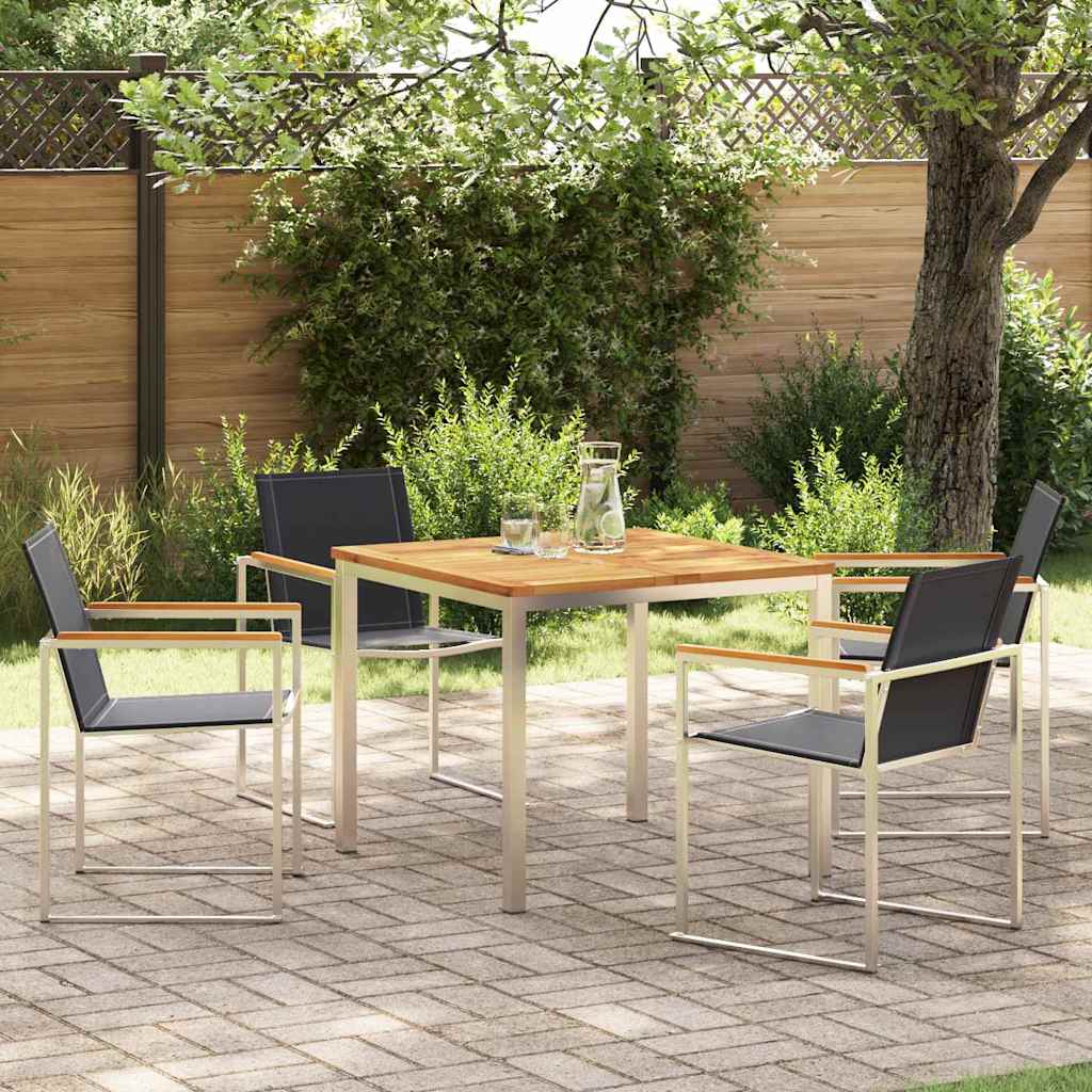 Tuin Eetset 5 Pcs Massief Hout Acacia