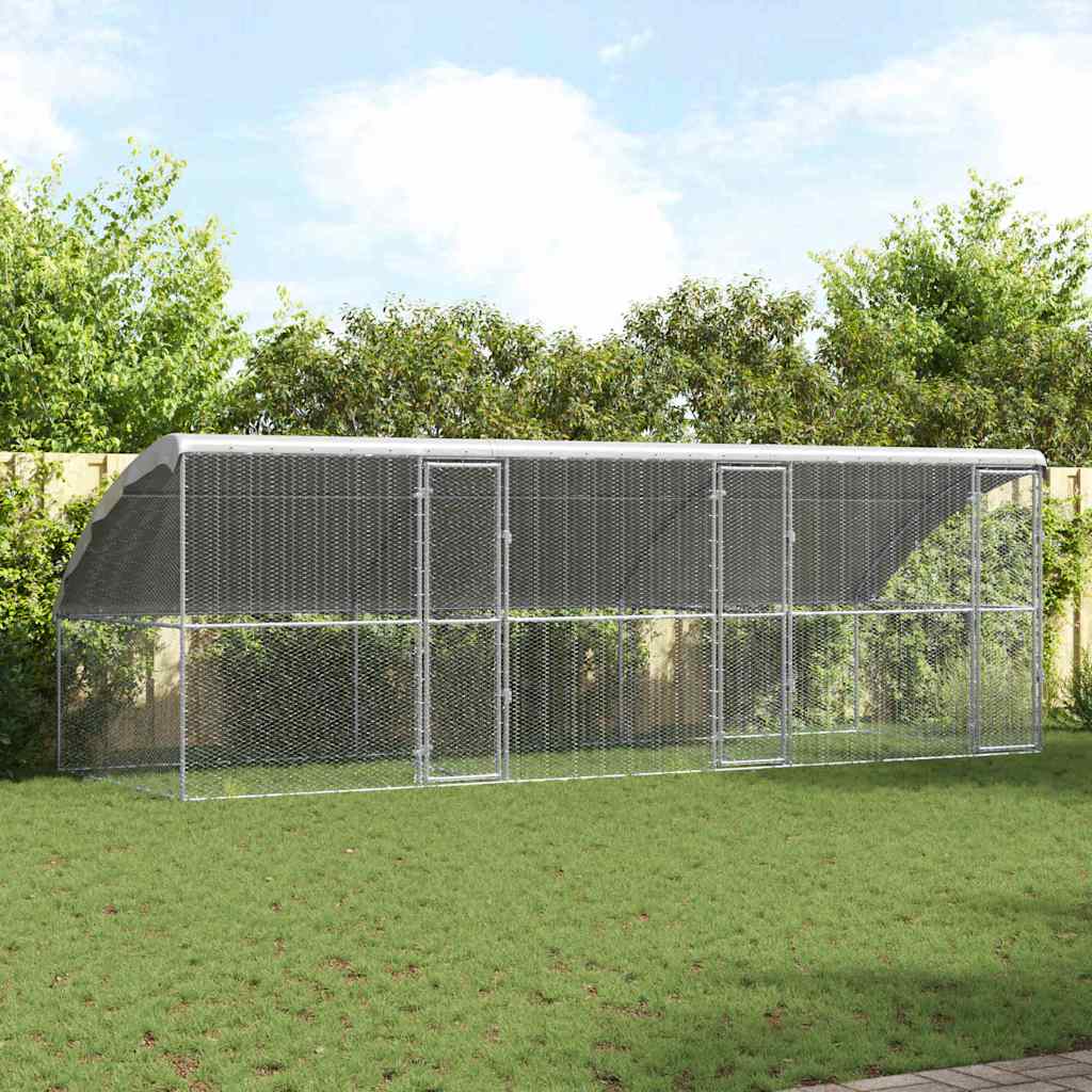 Kippenhok 2 St Zilver 400X200X200Cm