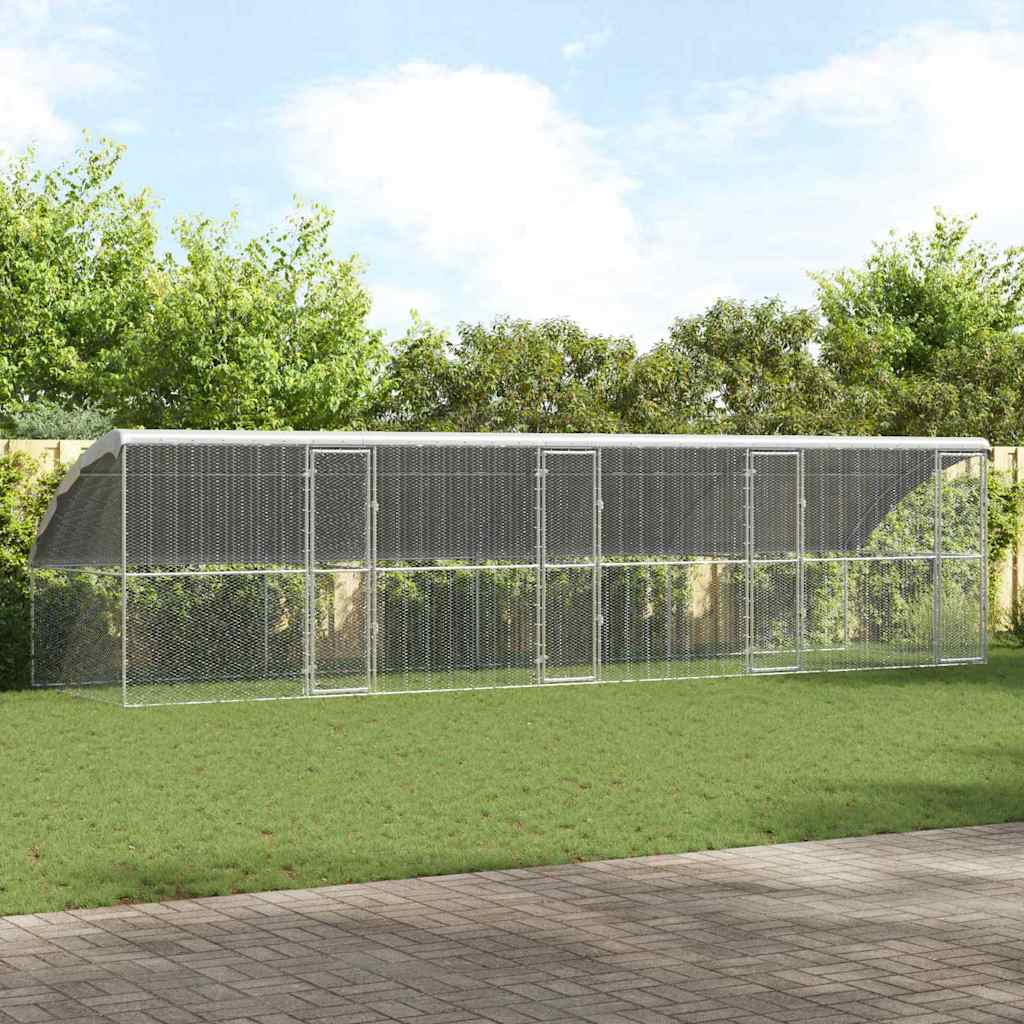 Kippenhok 2 St Zilver 400X200X200Cm
