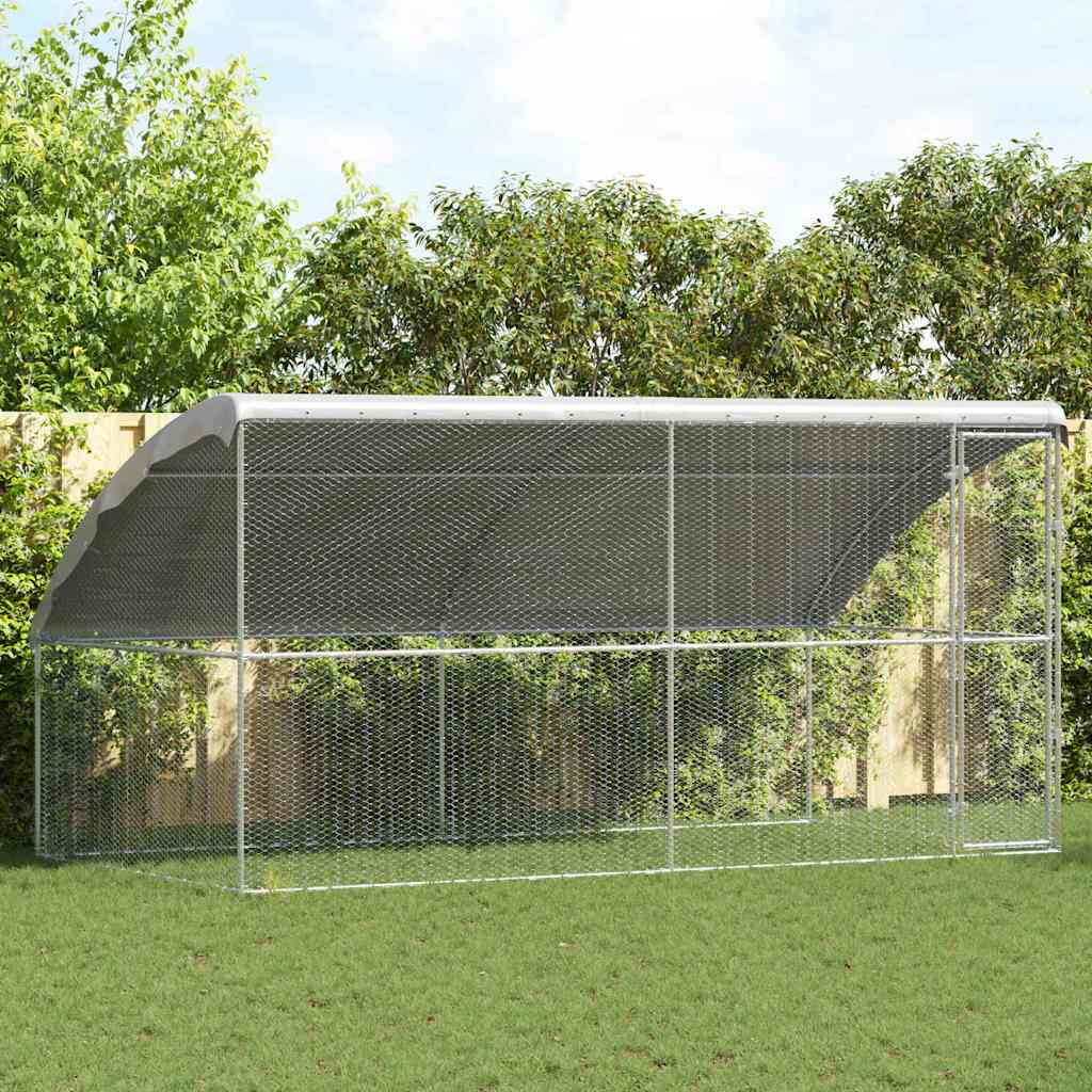 Kippenhok 2 St Zilver 400X200X200Cm