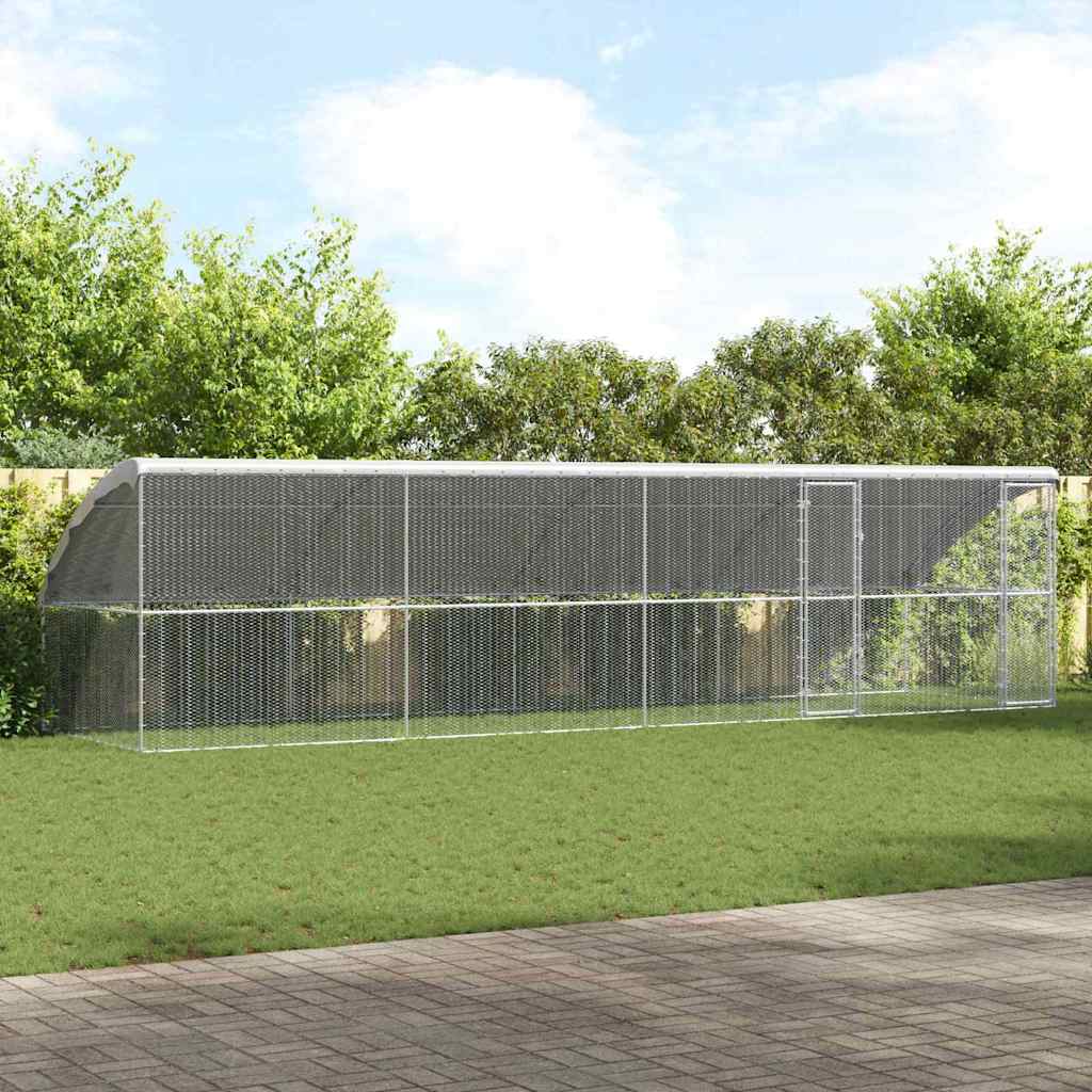 Kippenhok 2 St Zilver 400X200X200Cm