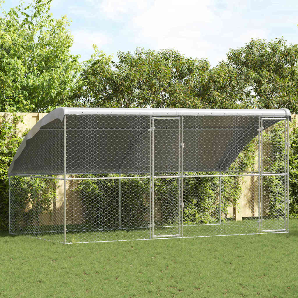 Hondenhok 2 St Zilver 4 X 2 X 2 M Gegalvaniseerd Staal