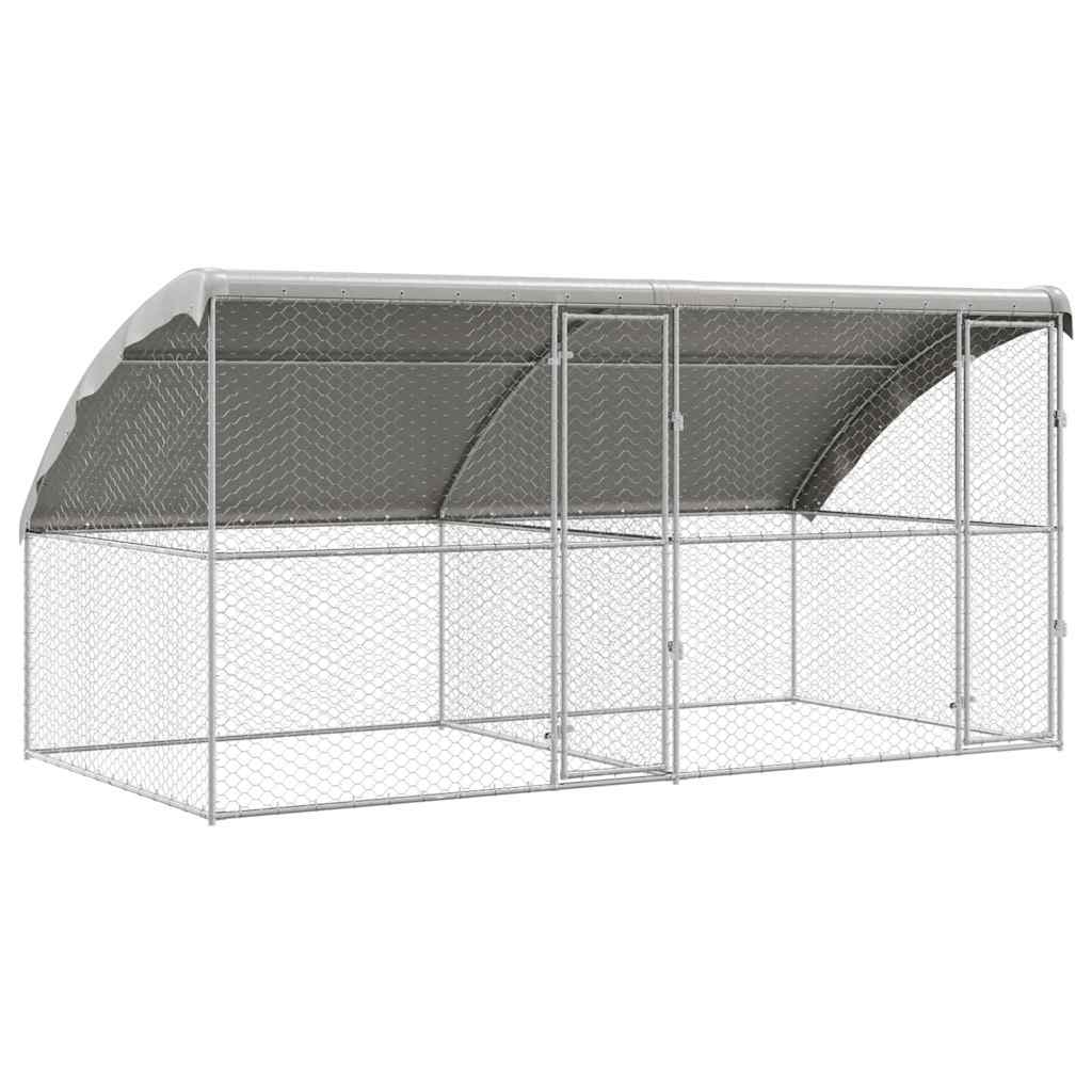 Hondenhok 2 St Zilver 4 X 2 X 2 M Gegalvaniseerd Staal