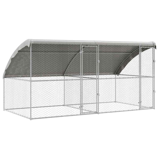 Hondenhok 2 St Zilver 4 X 2 X 2 M Gegalvaniseerd Staal