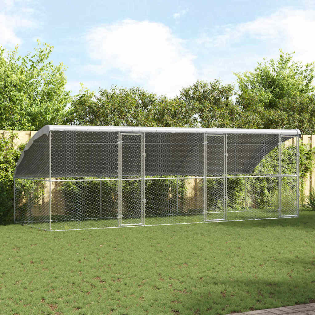 Hondenhok 2 St Zilver 4 X 2 X 2 M Gegalvaniseerd Staal
