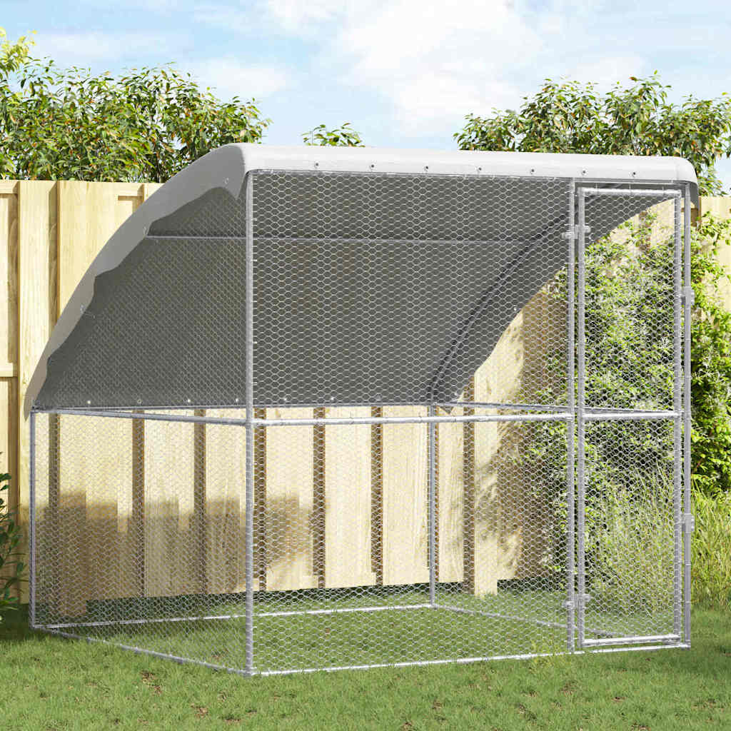 Kippenhok 2 St Zilver 400X200X200Cm