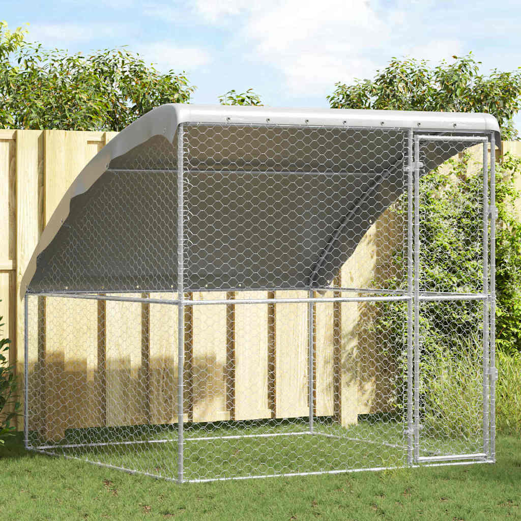 Hondenhok 2 St Zilver 4 X 2 X 2 M Gegalvaniseerd Staal