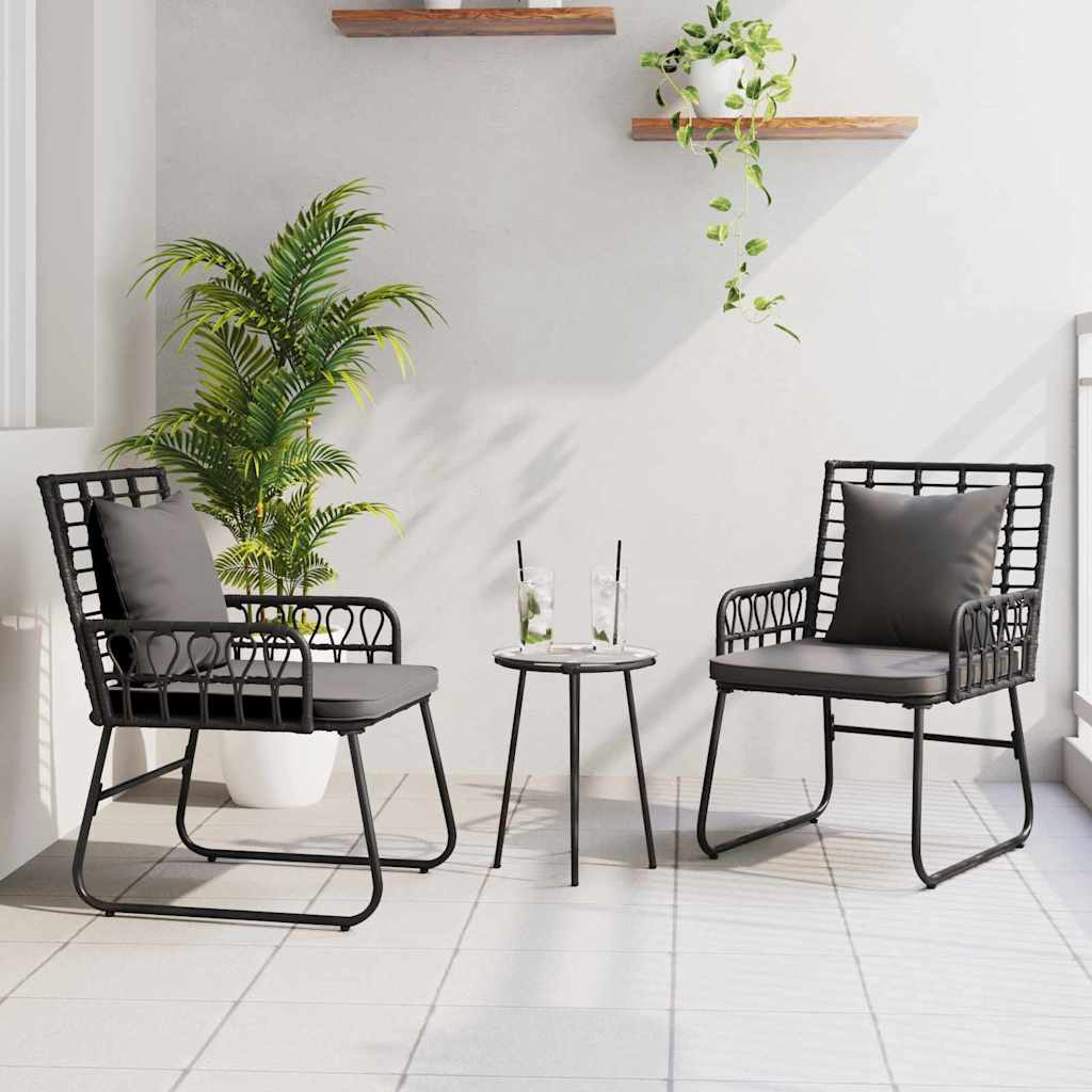 Tuin Eetset 3 Pcs En Anthraciet Poly Riet En Staal