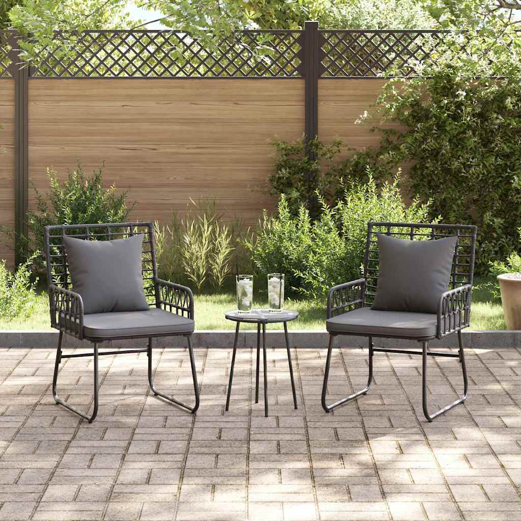 Tuin Eetset 3 Pcs En Anthraciet Poly Riet En Staal