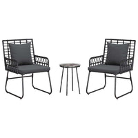 Tuin Eetset 3 Pcs En Anthraciet Poly Riet En Staal