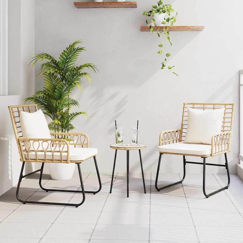 Tuin Eetset 3 Pcs En Anthraciet Poly Riet En Staal