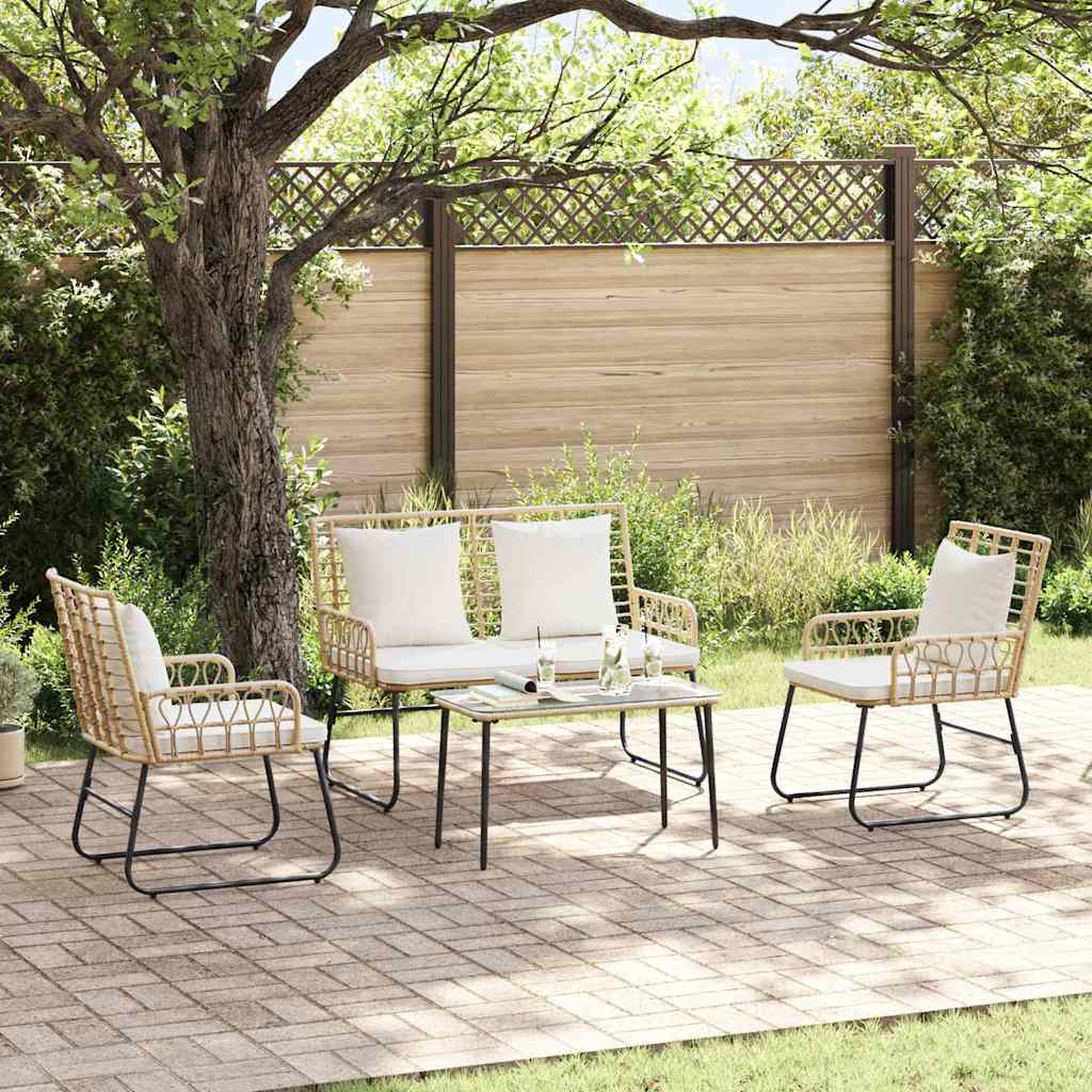 Tuin Eetset 3 Pcs En Anthraciet Poly Riet En Staal