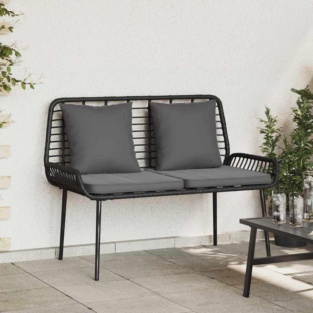 Tuin Eetset 3 Pcs Zwart En Anthraciet Poly Riet En Staal