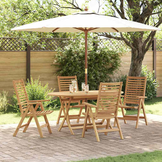 Tuin Eetset 5 Pcs Bruin Massief Teakhout