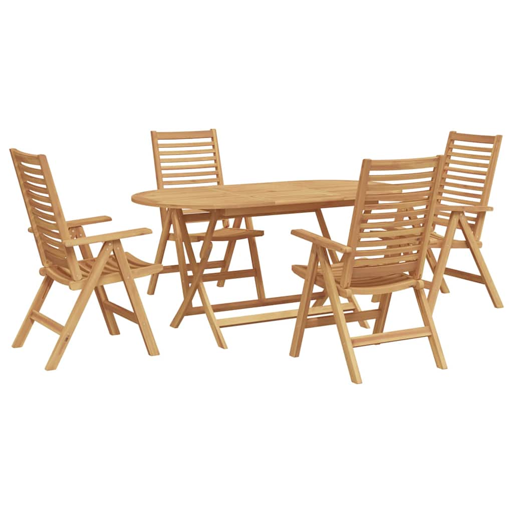 Tuin Eetset 5 Pcs Bruin Massief Teakhout