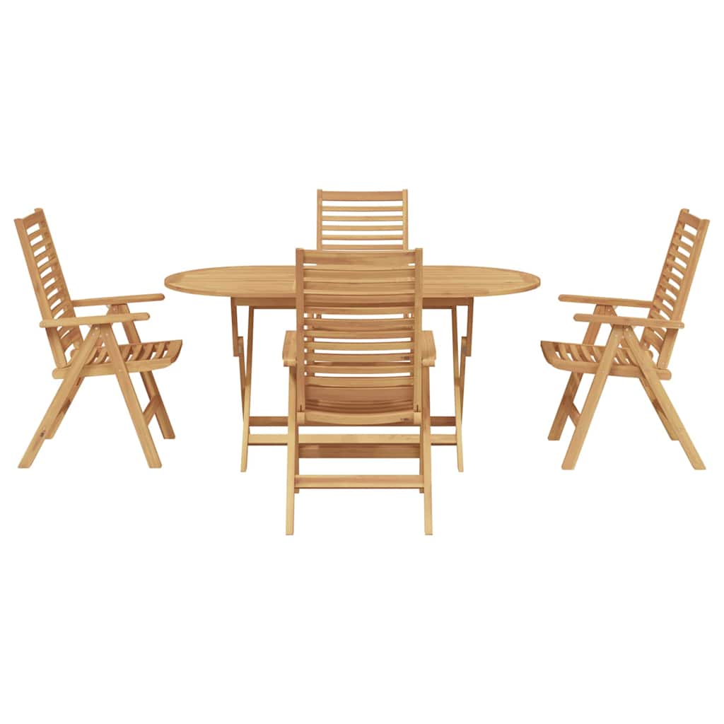 Tuin Eetset 5 Pcs Bruin Massief Teakhout